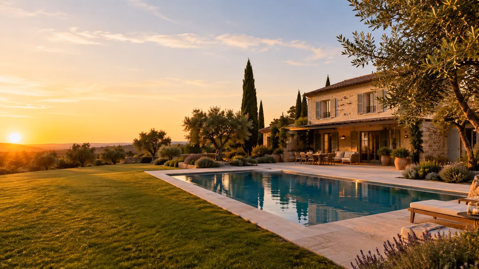 Piscine entretenue par Provence Aqua Services, en Provence